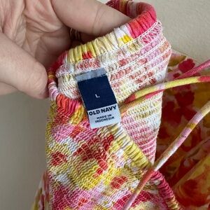 Spaghetti strap women’s pink and yellow sun dress